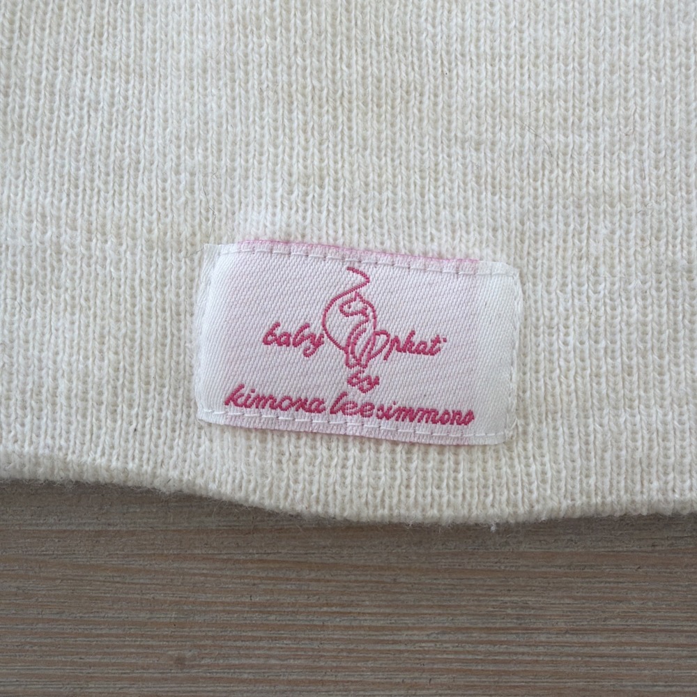 Baby Phat Kimora Lee Simmons Cat Logo on Cream Winter Beanie One Size - Picture 4 of 5